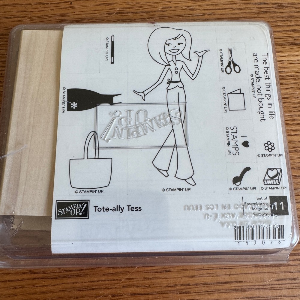 Stampin Up Tote-ally Tess Rubber Stamp Set 11 Wood Mount Fashion Girl Shopping‎